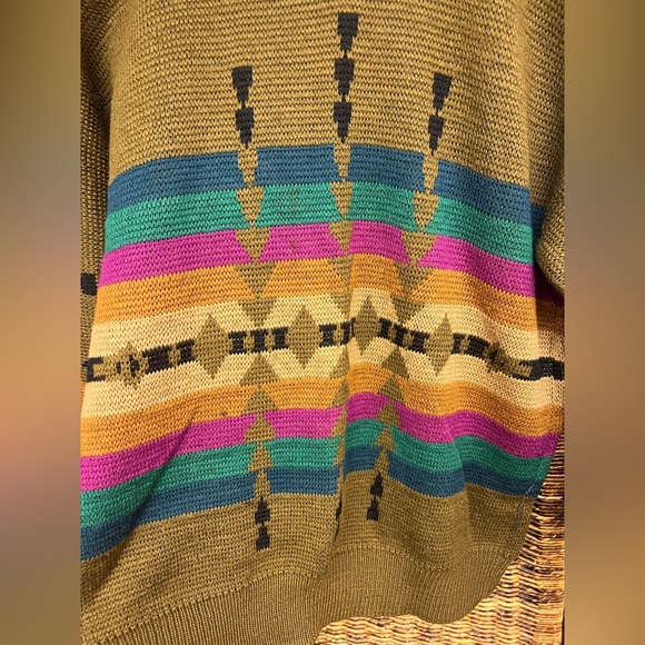 Pendleton-‎ Mens Tan/Olive Multicolor Crewneck Sweater- Medium - Picture 2 of 7